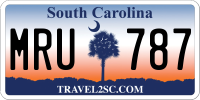 SC license plate MRU787