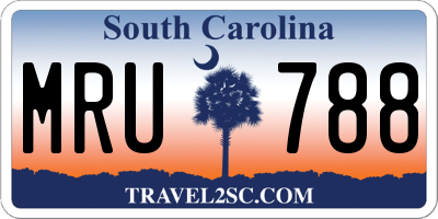 SC license plate MRU788
