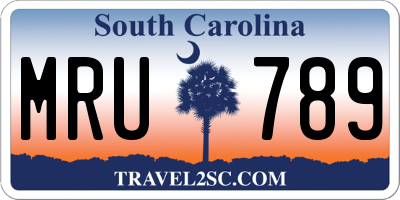 SC license plate MRU789