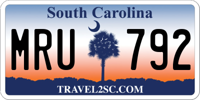 SC license plate MRU792