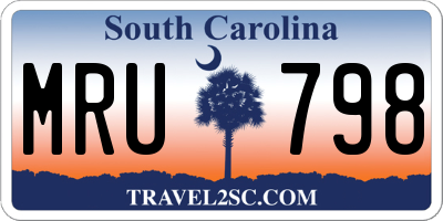 SC license plate MRU798