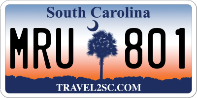 SC license plate MRU801