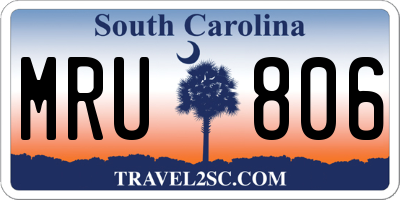 SC license plate MRU806