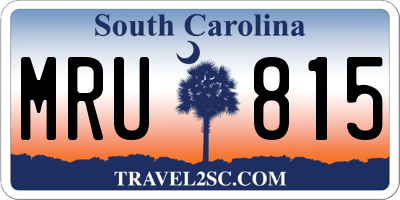 SC license plate MRU815
