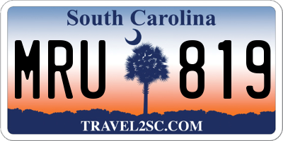 SC license plate MRU819
