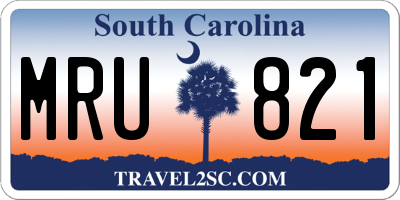 SC license plate MRU821
