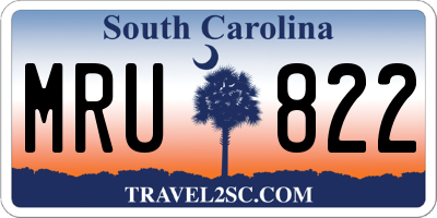 SC license plate MRU822