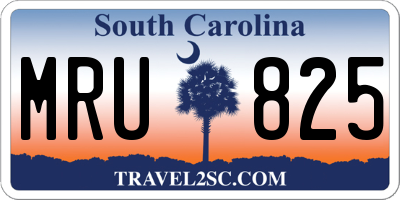 SC license plate MRU825