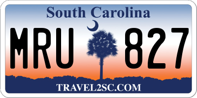 SC license plate MRU827
