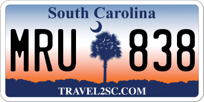 SC license plate MRU838