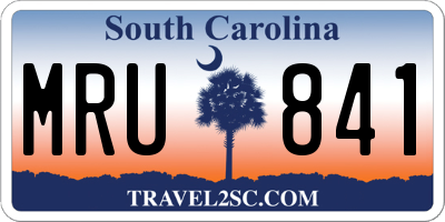 SC license plate MRU841