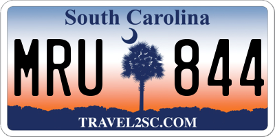 SC license plate MRU844