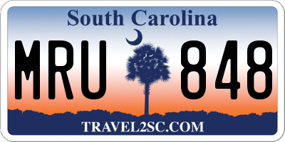 SC license plate MRU848