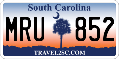 SC license plate MRU852