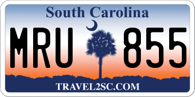 SC license plate MRU855