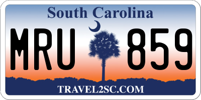 SC license plate MRU859