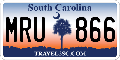 SC license plate MRU866
