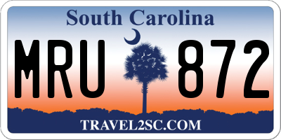 SC license plate MRU872