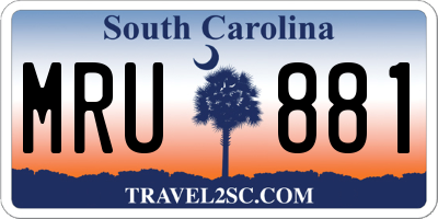 SC license plate MRU881