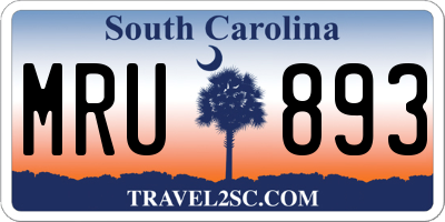 SC license plate MRU893
