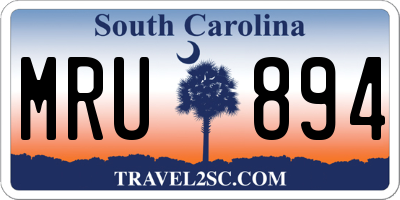 SC license plate MRU894
