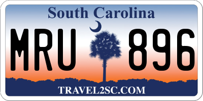 SC license plate MRU896