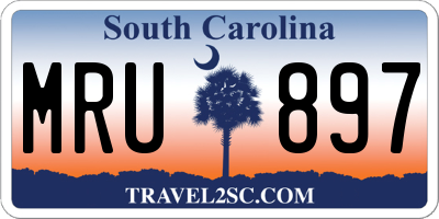 SC license plate MRU897