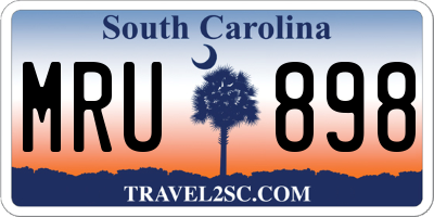 SC license plate MRU898