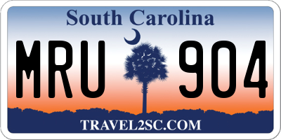 SC license plate MRU904