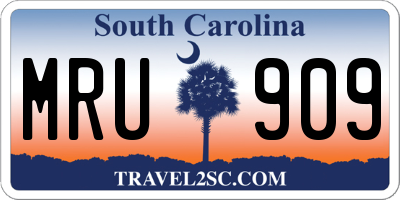 SC license plate MRU909