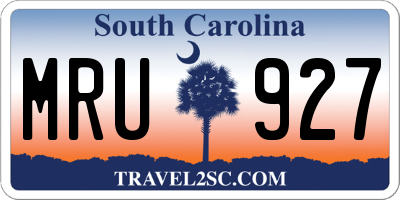 SC license plate MRU927