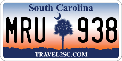 SC license plate MRU938