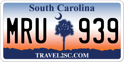 SC license plate MRU939