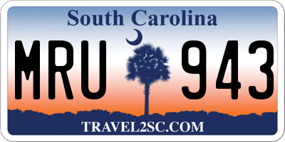 SC license plate MRU943