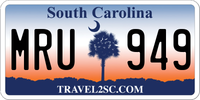 SC license plate MRU949