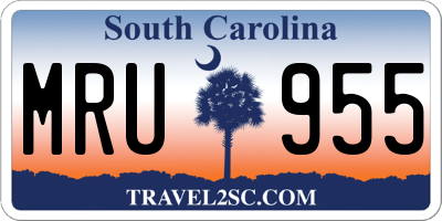 SC license plate MRU955