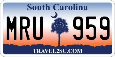 SC license plate MRU959