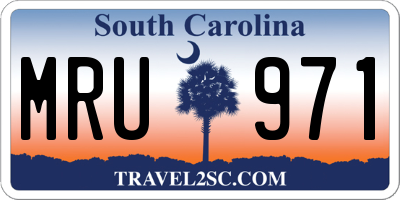 SC license plate MRU971