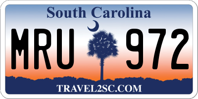 SC license plate MRU972