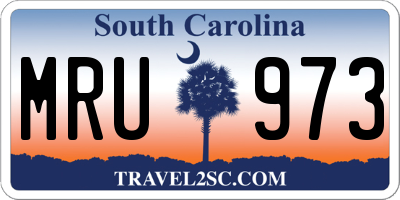SC license plate MRU973