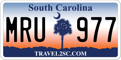 SC license plate MRU977