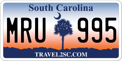 SC license plate MRU995