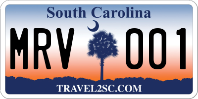 SC license plate MRV001