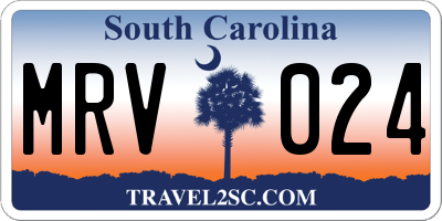 SC license plate MRV024