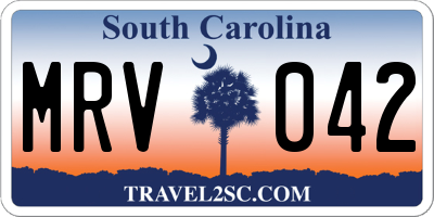 SC license plate MRV042