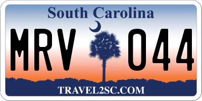 SC license plate MRV044