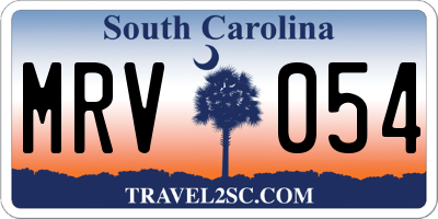SC license plate MRV054