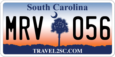 SC license plate MRV056