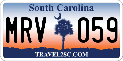 SC license plate MRV059