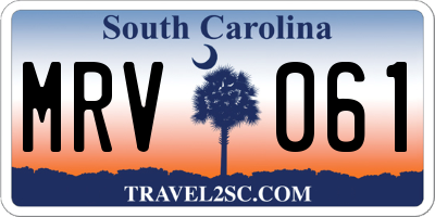 SC license plate MRV061